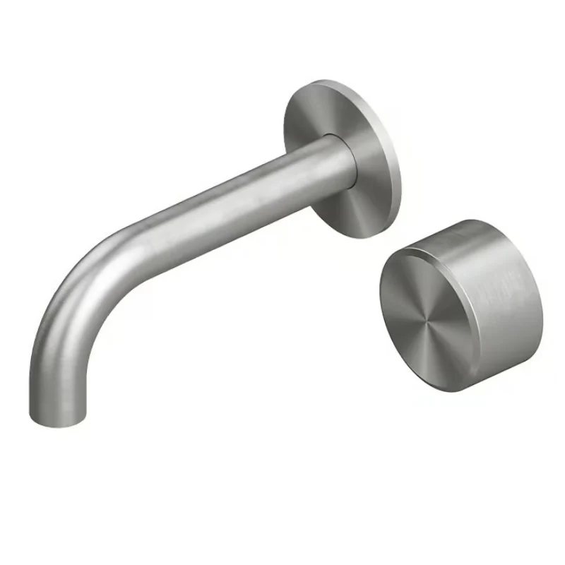Смеситель для раковины, Quadro design, Stereo, настенный встраиваемый, цвет-Steel Brushed