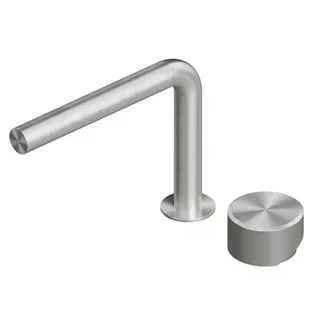 Смеситель для раковины, Quadro design, Stereo, на раковину/столешницу, цвет-Steel Brushed