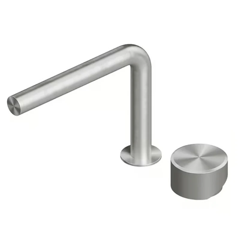 Смеситель для раковины, Quadro design, Stereo, на раковину/столешницу, цвет-Steel Brushed