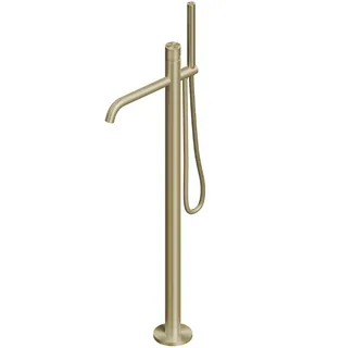 Смеситель для ванны и душа, Quadro design, Stereo, напольный, цвет-Light Gold PVD