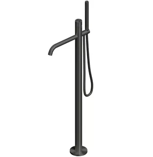 Смеситель для ванны и душа, Quadro design, Stereo, напольный, цвет-Black gold PVD