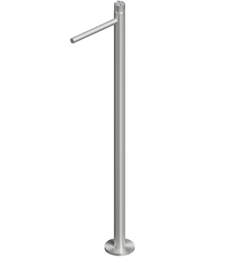 Смеситель для раковины, Quadro design, Modo, напольный, цвет-Steel Brushed