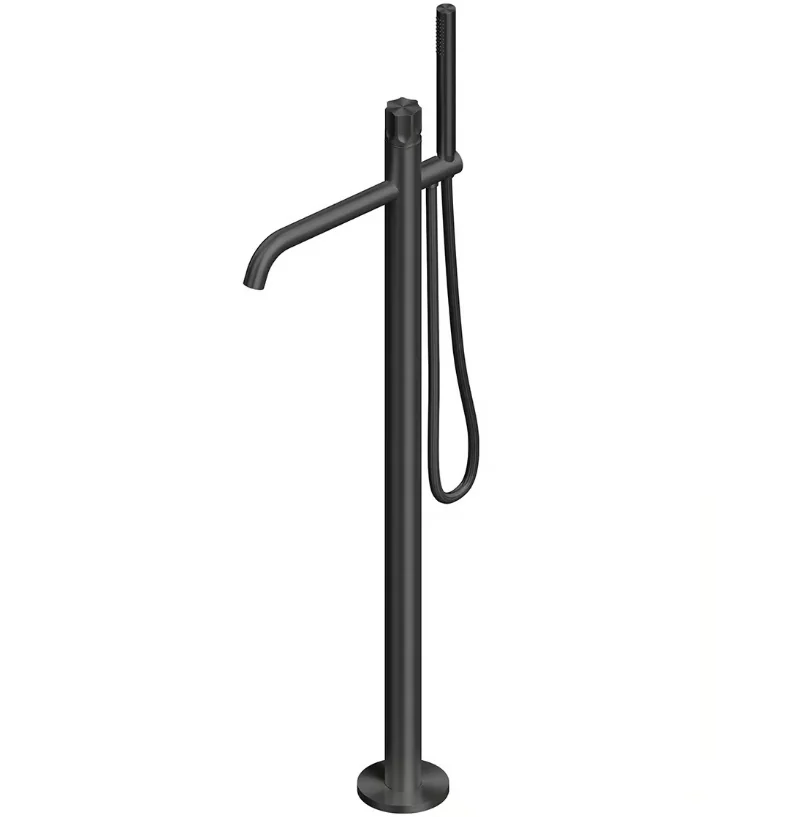 Смеситель для ванны и душа, Quadro design, Modo, напольный, цвет-Black gold PVD