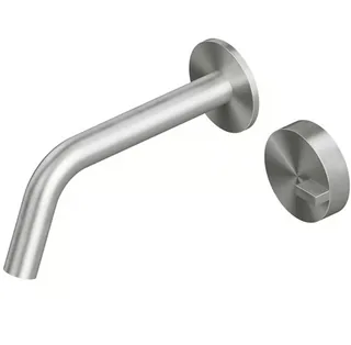 Смеситель для раковины, Quadro design, Q, настенный встраиваемый, цвет-Steel Brushed