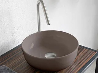 Раковина, Scarabeo, Glam, шгв 330*330*125, отверстия для смесителя-отсутствуют, цвет-Sand matt