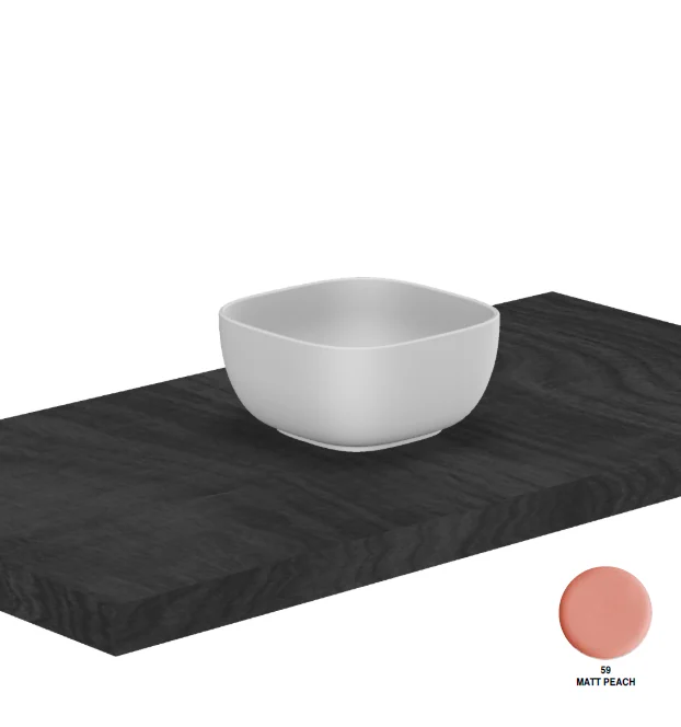 Раковина, Scarabeo, Glam, шгв 225*225*110, отверстия для смесителя-отсутствуют, цвет-Peach matt