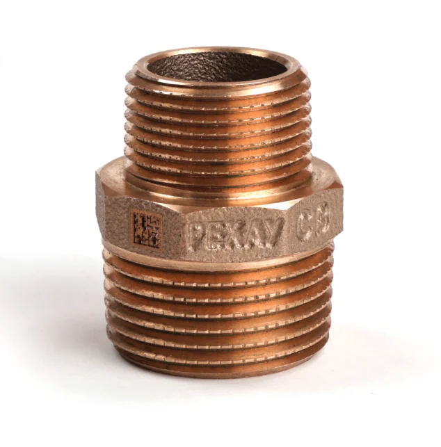 Ниппель резьбовой, РЕХАУ, AURLINE, 1", 3/4", НН, редукционный, красная бронза RX+