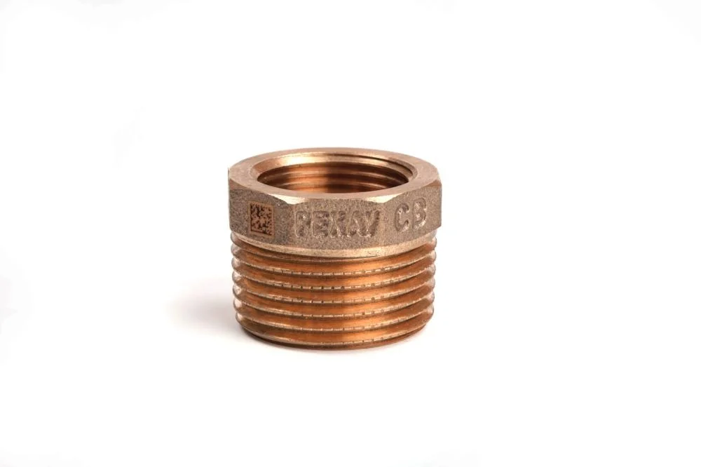 Переходник резьбовой, РЕХАУ, AURLINE, 3/8", 1/2", НВ, круглый, красная бронза RX+