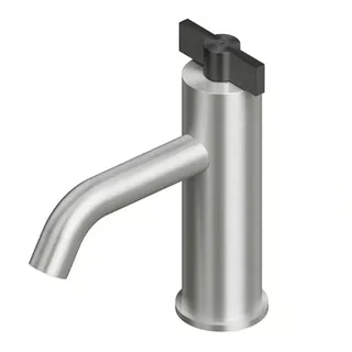 Смеситель для раковины, Quadro design, Valvola01, на раковину/столешницу, цвет-Steel Brushed/Black gold