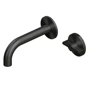Смеситель для раковины, Quadro design, Valvola01, настенный встраиваемый, цвет-Black gold PVD