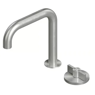 Смеситель для раковины, Quadro design, Valvola01, на раковину/столешницу, цвет-Steel Brushed
