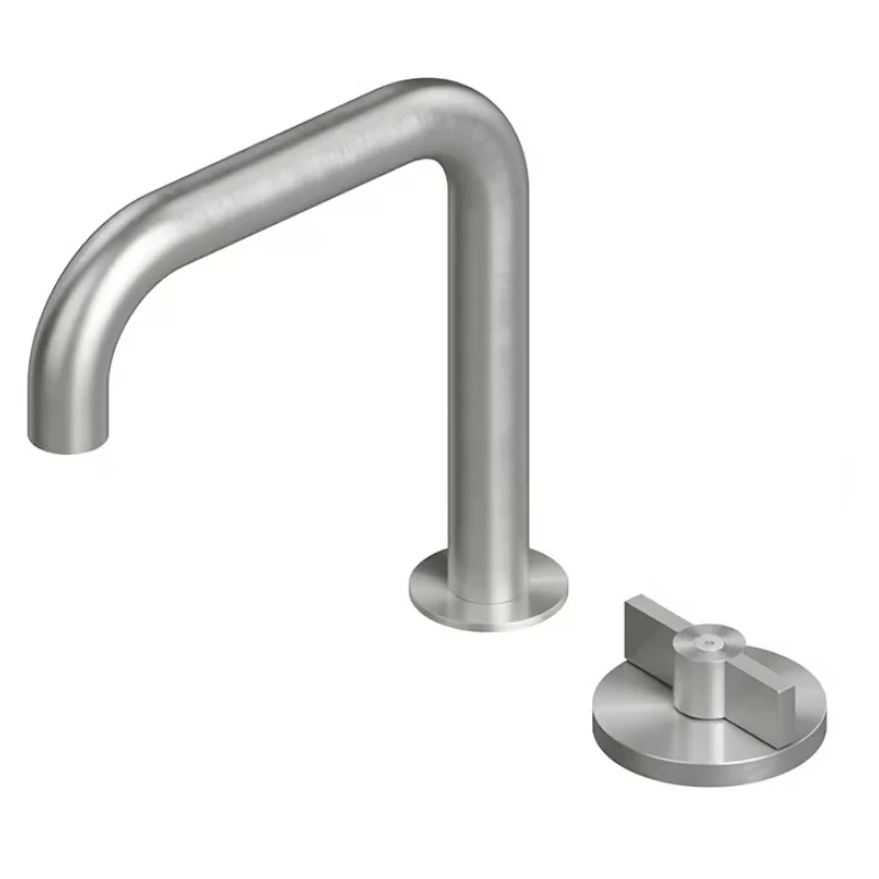 Смеситель для раковины, Quadro design, Valvola01, на раковину/столешницу, цвет-Steel Brushed