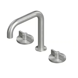 Смеситель для раковины, Quadro design, Valvola01, на раковину/столешницу, цвет-Steel Brushed
