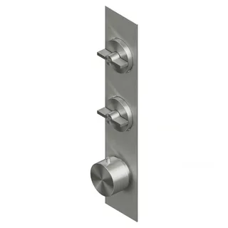 Смеситель для душа, Quadro design, Valvola01, на 2 потребителя, настенный встраиваемый, цвет-Steel Brushed — иконка
