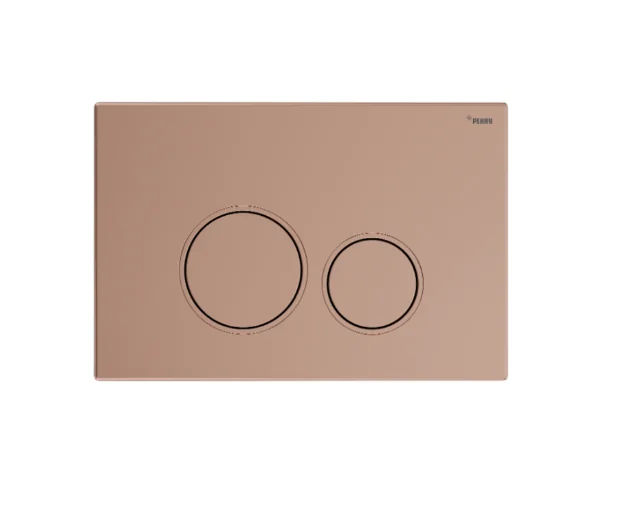 Панель смыва, РЕХАУ, NOVA ORB 001, для унитаза, шгв 245*14.5*165, с круглыми клавишами, пластик, цвет-золото розовое матовое