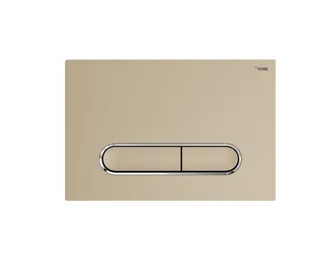 Панель смыва, РЕХАУ, NOVA ELLIPSE 002, для унитаза, шгв 245*12.1*165, с овальными клавишами, пластик, цвет-золото матовое/хром глянцевый — иконка