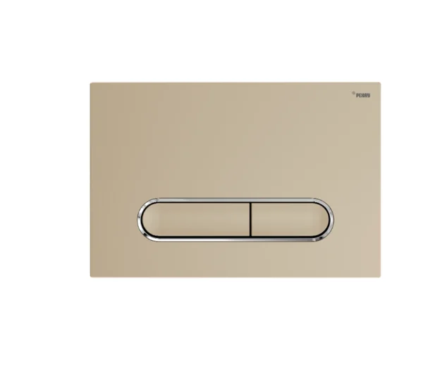 Панель смыва, РЕХАУ, NOVA ELLIPSE 002, для унитаза, шгв 245*12.1*165, с овальными клавишами, пластик, цвет-золото матовое/хром глянцевый