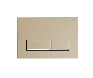 Панель смыва, РЕХАУ, NOVA LONG 002, для унитаза, шгв 245*12.1*165, с прямоугольными клавишами, пластик, цвет-золото матовое/хром глянцевый