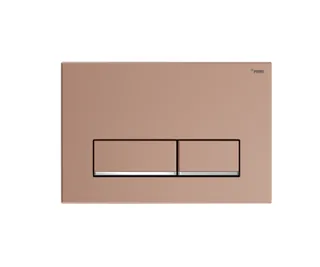 Панель смыва, РЕХАУ, NOVA LONG 002, для унитаза, шгв 245*12.1*165, с прямоугольными клавишами, пластик, цвет-золото розовое матовое/хром глянцевый