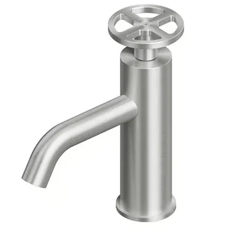 Смеситель для раковины, Quadro design, Valvola02, на раковину/столешницу, цвет-Steel Brushed