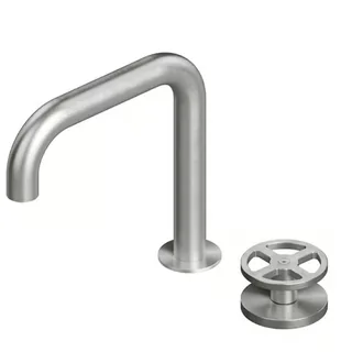 Смеситель для раковины, Quadro design, Valvola02, на раковину/столешницу, цвет-Steel Brushed — иконка