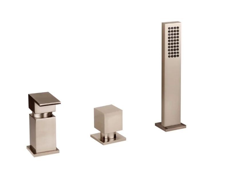 Смеситель для ванны и душа, Gessi, Rettangolo, цвет-Black Metal Brushed PVD