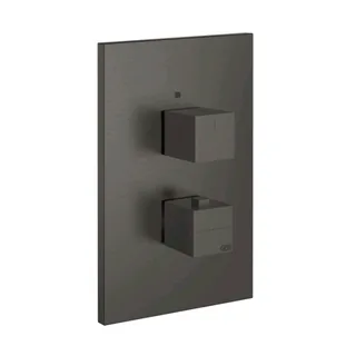 Смеситель для душа, Gessi, Rettangolo shower, на 2 потребителя, цвет-Black Metal Brushed PVD