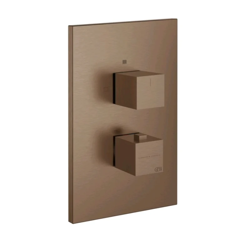 Смеситель для душа, Gessi, Rettangolo shower, на 3 потребителя, цвет-Copper Brushed PVD