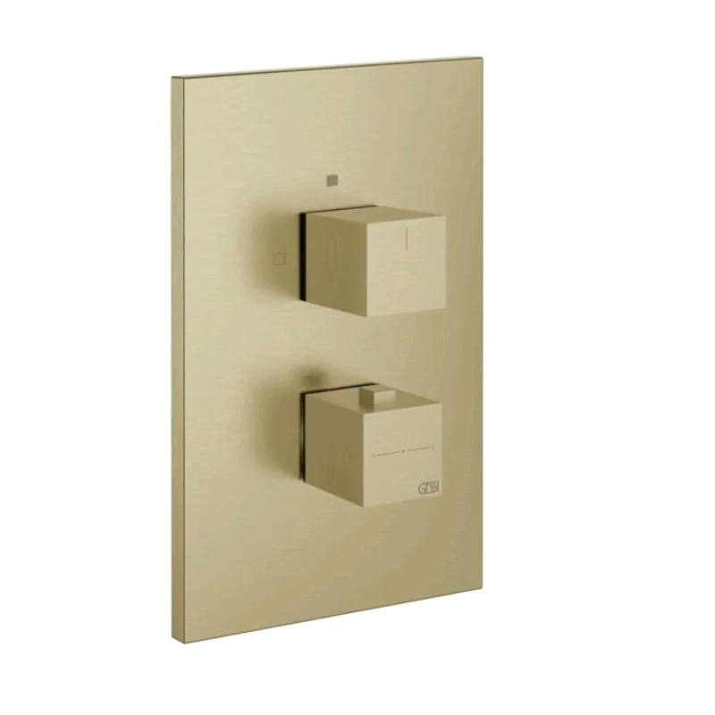 Смеситель для душа, Gessi, Rettangolo shower, на 3 потребителя, цвет-Brushed Brass PVD