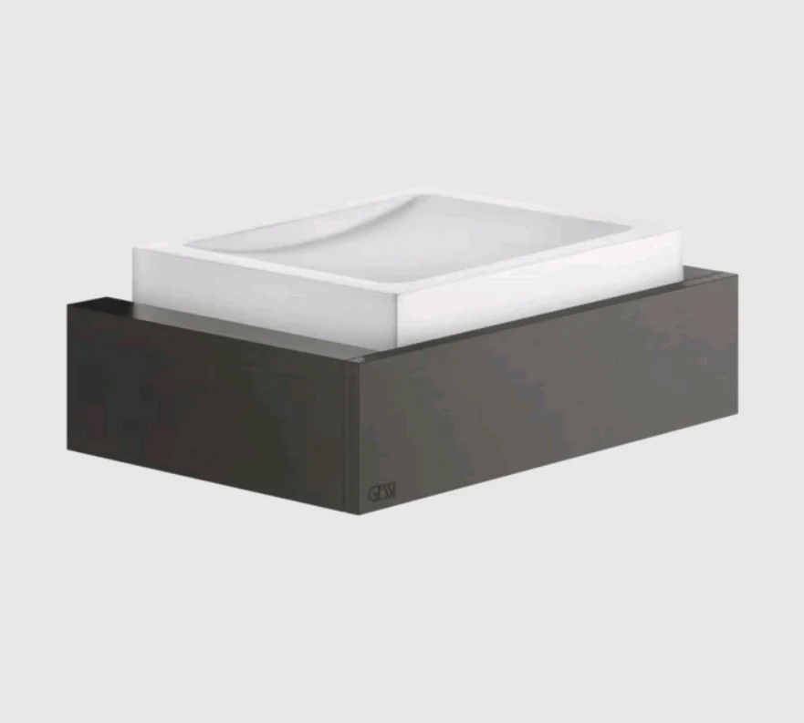 Мыльница, Gessi, Rettangolo, шгв 140*95*47, цвет-белый/Black Metal Brushed PVD