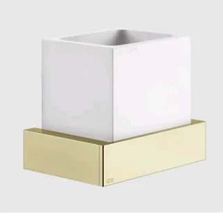Стакан, Gessi, Rettangolo, шгв 140*95*116.5, цвет-белый/Brass PVD