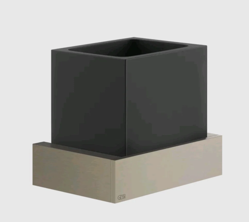 Стакан, Gessi, Rettangolo, шгв 140*97.5*116,5, цвет-чёрный/Finox Brushed Nickel