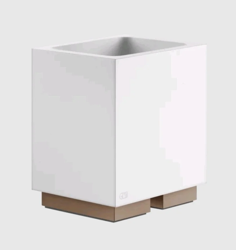 Стакан, Gessi, Rettangolo, шгв 105*85*126.5, цвет-белый/Copper Brushed PVD