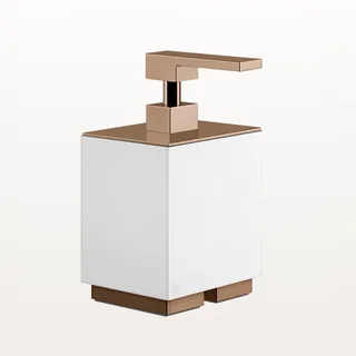 Дозатор для жидкого мыла, Gessi, Rettangolo, шгв 105*118*193, цвет дозатора-Copper PVD/белый