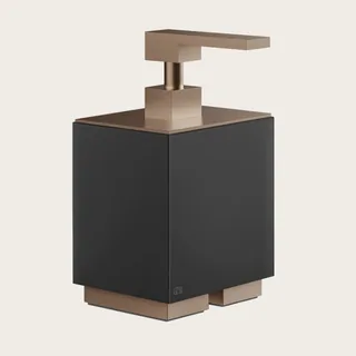 Дозатор для жидкого мыла, Gessi, Rettangolo, шгв 105*118*193, цвет дозатора-Copper Brushed PVD/чёрный