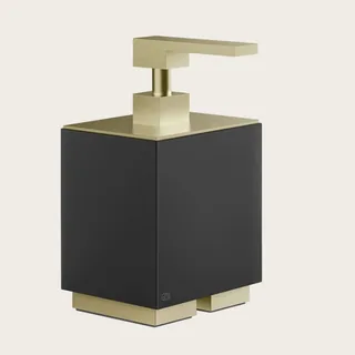 Дозатор для жидкого мыла, Gessi, Rettangolo, шгв 105*118*193, цвет дозатора-Brushed Brass PVD/чёрный