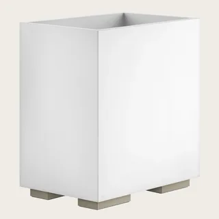 Корзина для бумаг, Gessi, Rettangolo, шгв 250*170*257, цвет-белая/Finox Brushed Nickel