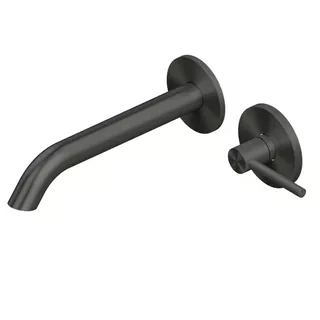 Смеситель для раковины, Quadro design, FFQT, настенный встраиваемый, цвет-Black gold