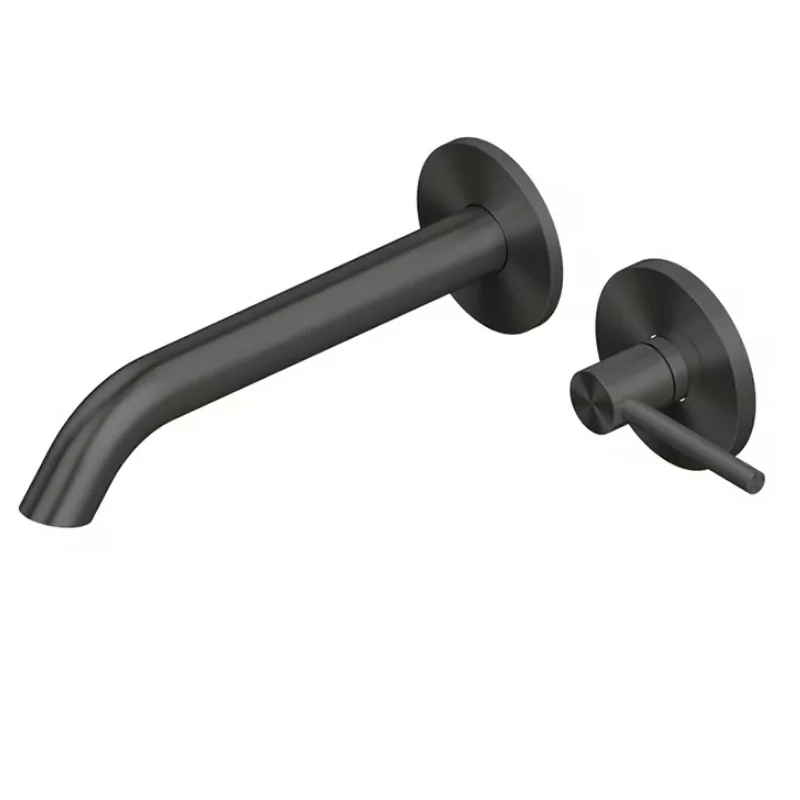 Смеситель для раковины, Quadro design, FFQT, настенный встраиваемый, цвет-Black gold