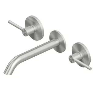 Смеситель для раковины, Quadro design, FFQT, настенный встраиваемый, цвет-Steel Brushed