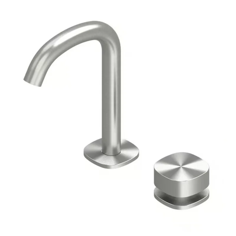 Смеситель для раковины, Quadro design, Super, на раковину/столешницу, цвет-Steel Brushed