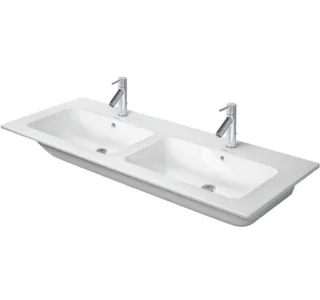 Раковина, Duravit, ME by Starck, двойная, шгв 1300*490*180, отверстия для смесителя-1, цвет-белый шелковисто-матовый