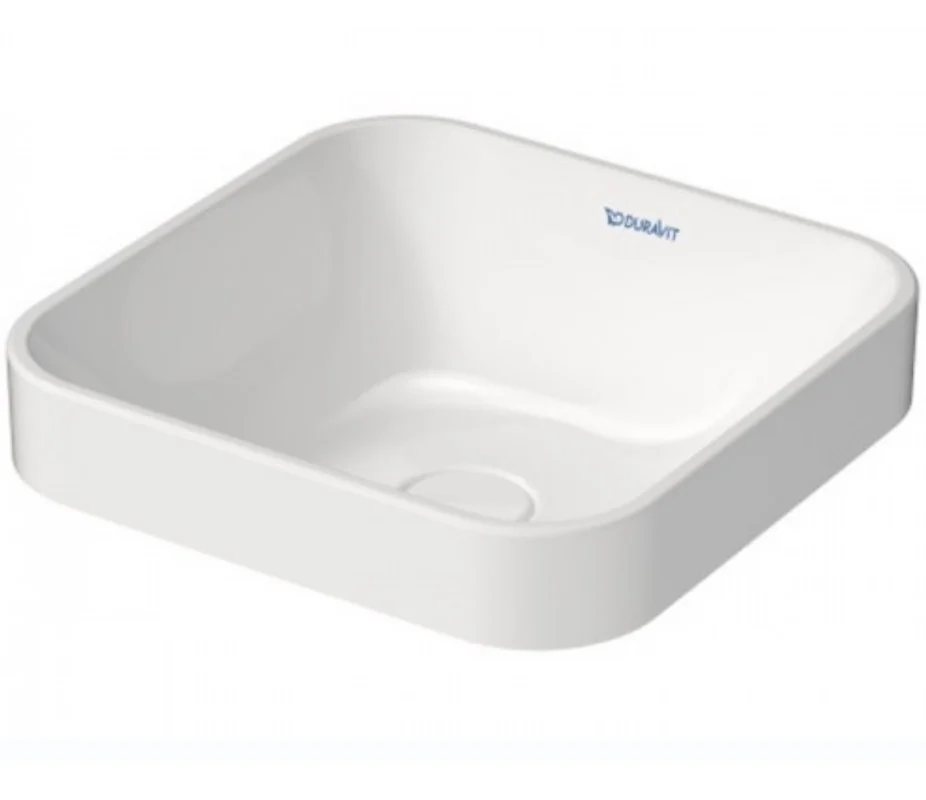 Раковина, Duravit, Happy D.2 Plus, шгв 400*400*165, отверстия для смесителя-отсутствуют, цвет-белый