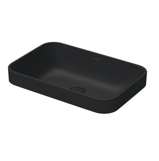 Раковина, Duravit, Happy D.2 Plus, шгв 600*400*165, отверстия для смесителя-отсутствуют, цвет-антрацит матовый (Anthracite matt)