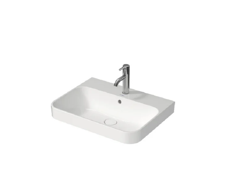 Раковина, Duravit, Happy D.2 Plus, шгв 600*460*195, отверстия для смесителя-отсутствуют, цвет-белый