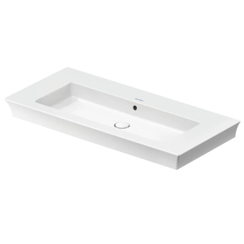 Раковина, Duravit, White Tulip, шгв 1055*490*155, отверстия для смесителя-отсутствуют, цвет раковины-белый глянцевый