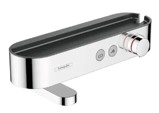 Смеситель для ванны и душа, Hansgrohe, ShowerTablet Select, с полочкой из матового черного пластика, цвет-хром