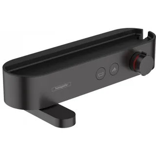 Смеситель для ванны и душа, Hansgrohe, ShowerTablet Select, с полочкой из матового черного пластика, цвет-черный матовый