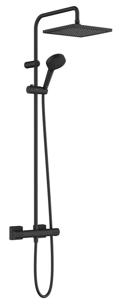 Душевая стойка, Hansgrohe, Vernis Shape, цвет-черный матовый