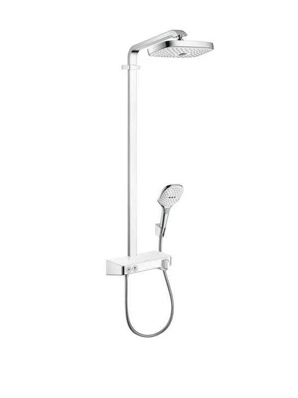 Душевая стойка, Hansgrohe, Raindance Select E, цвет-белый/хром